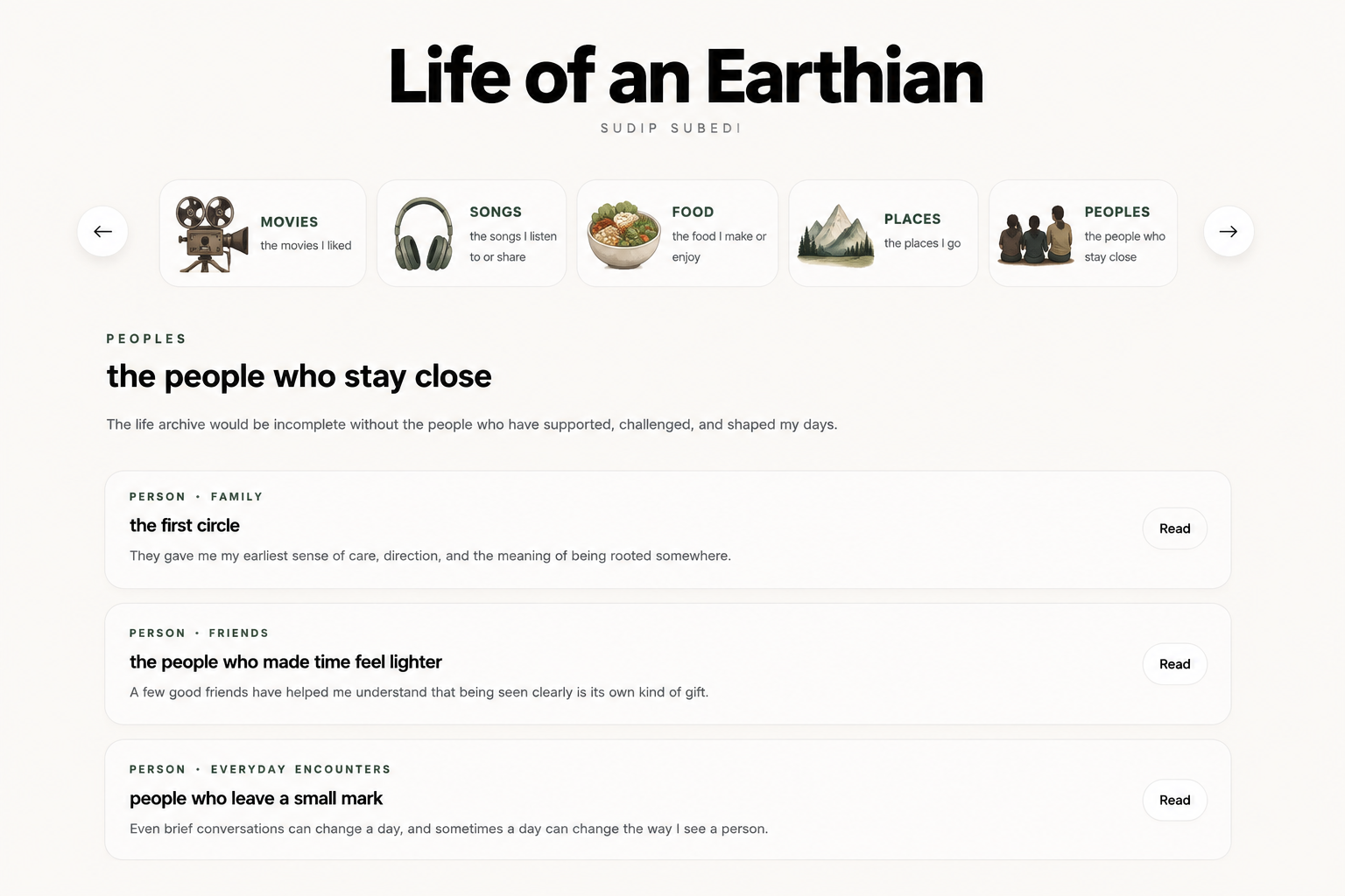 Life of an Earthian